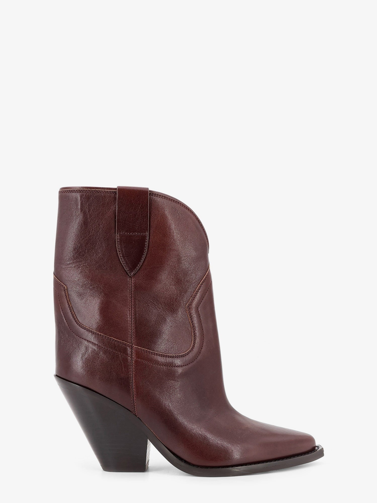 ISABEL MARANT Women's Leyane Leather Boots Mahogany