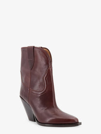 ISABEL MARANT Women's Leyane Leather Boots Mahogany