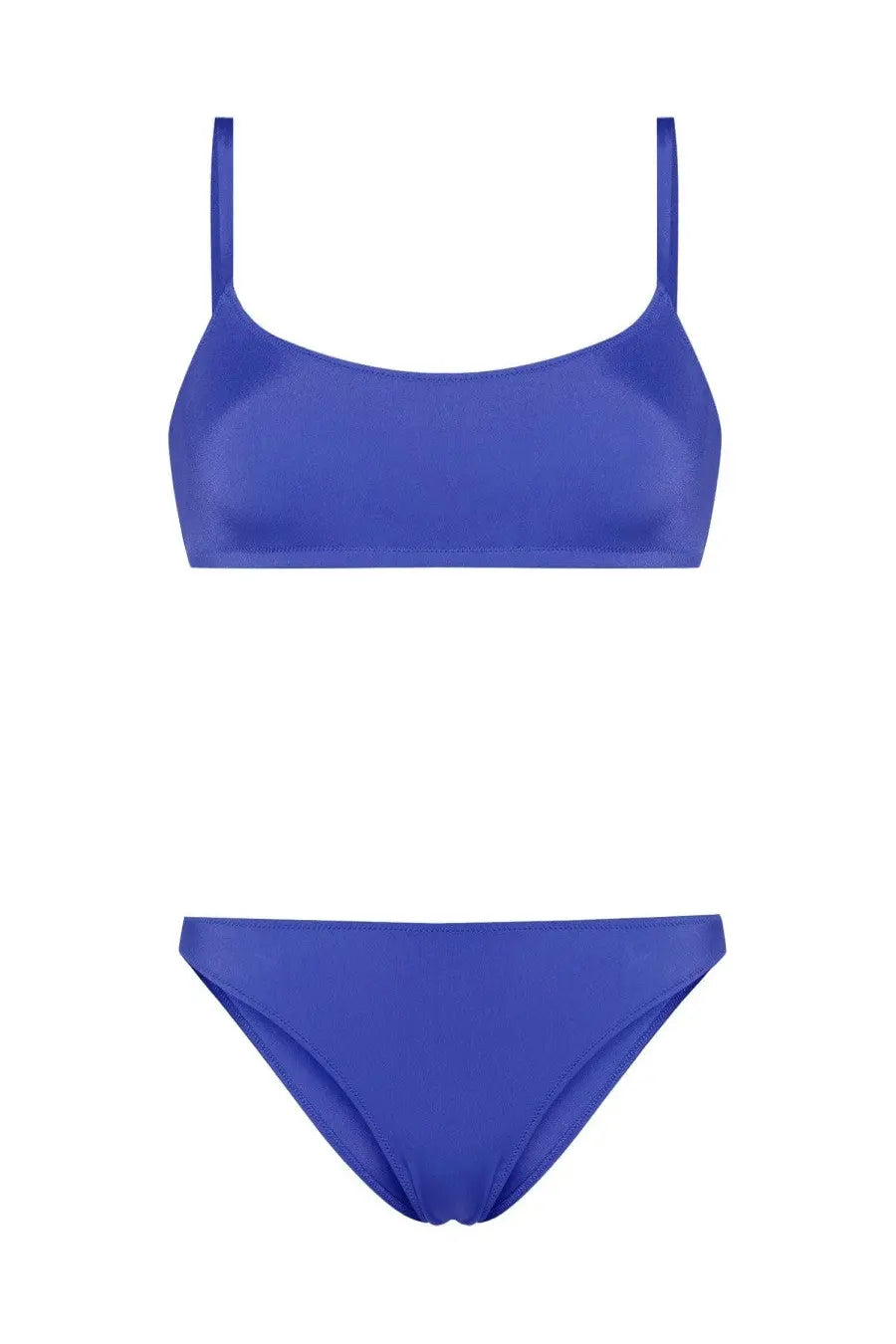 Solid royal blue two-piece bikini set with thin straps and sleek design from lido womens eleven bikini costume blue