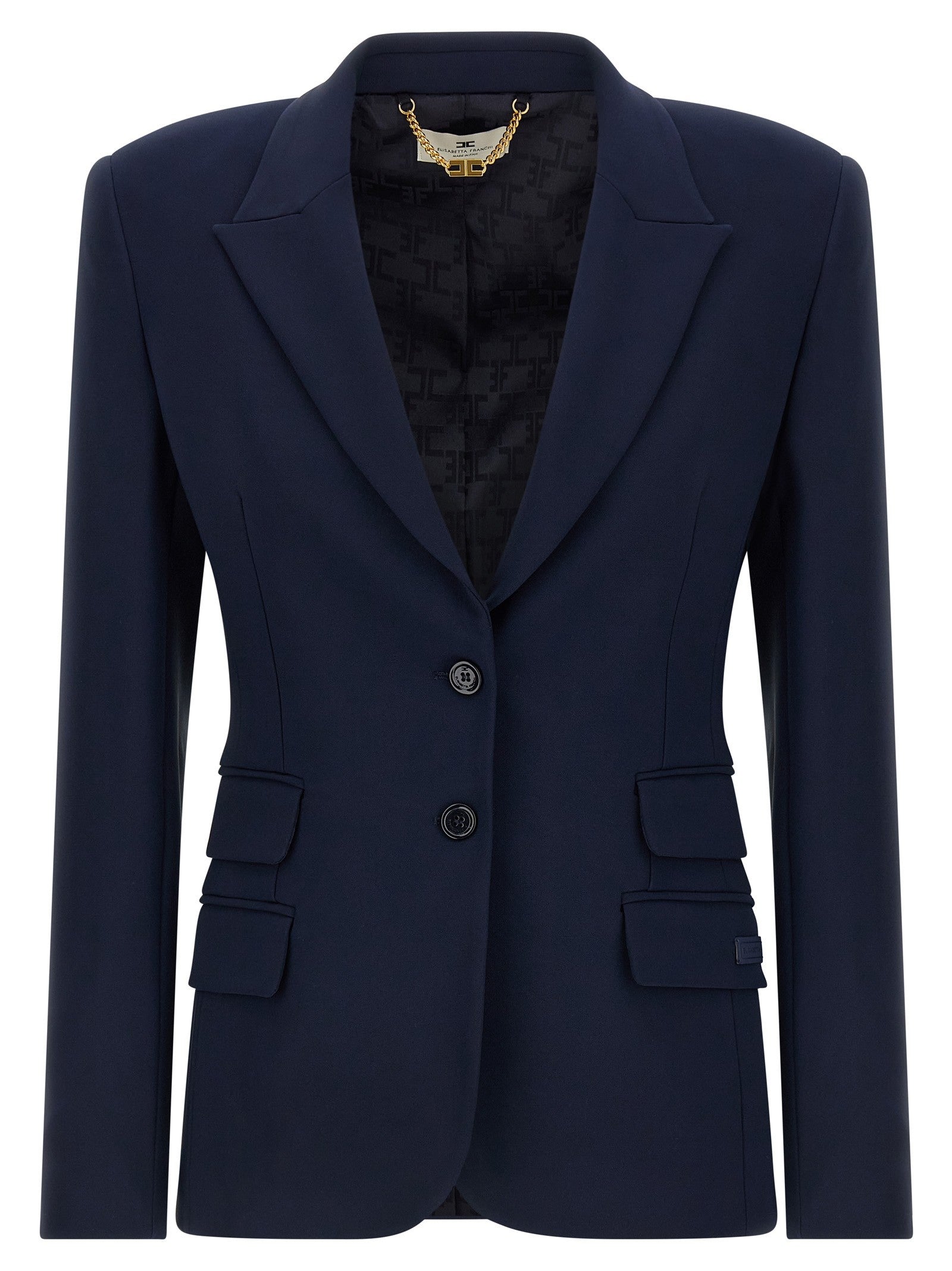 Elisabetta Franchi Light Crêpe Blazer Blue