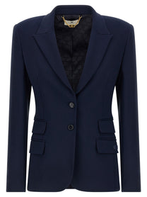 Elisabetta Franchi Light Crêpe Blazer Blue