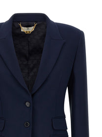 Elisabetta Franchi Light Crêpe Blazer Blue