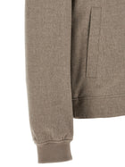 Brunello Cucinelli Light Flannel Bomber Jacket Grey, view 4