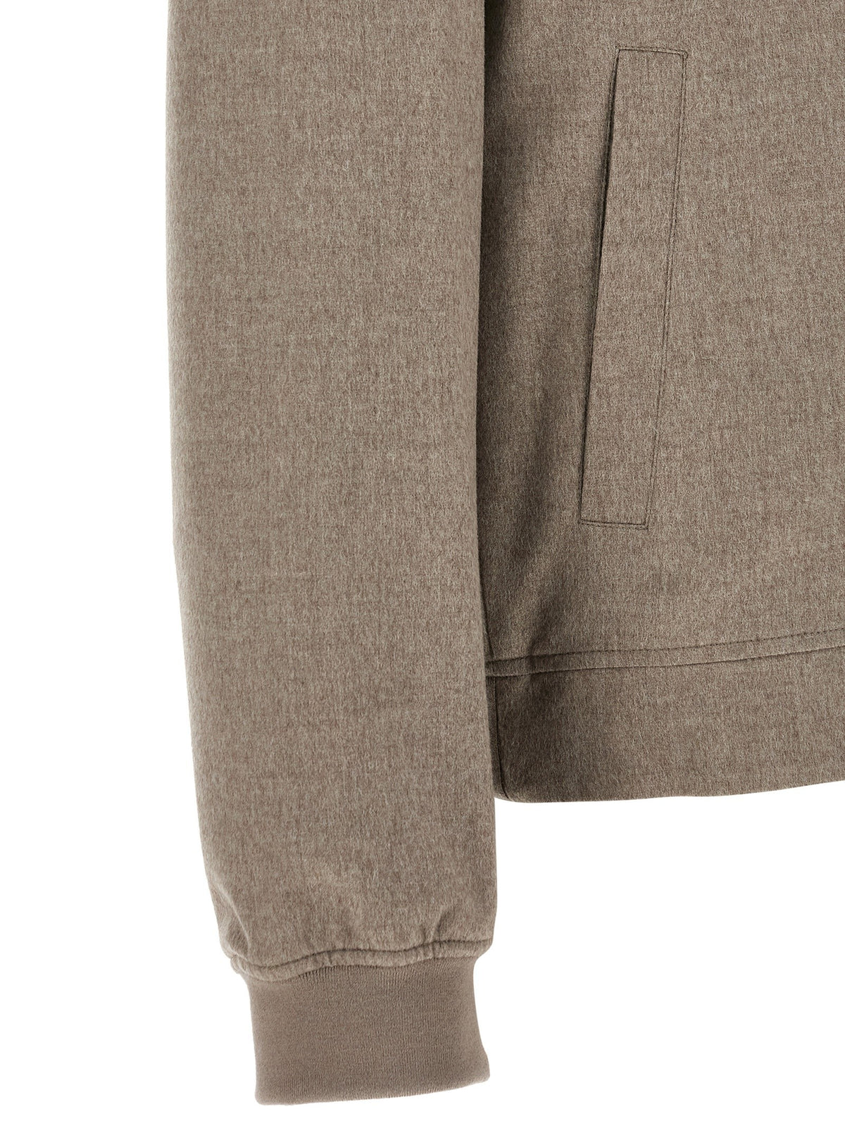 Brunello Cucinelli Light Flannel Bomber Jacket Grey, view 4