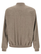 Brunello Cucinelli Light Flannel Bomber Jacket Grey, view 2
