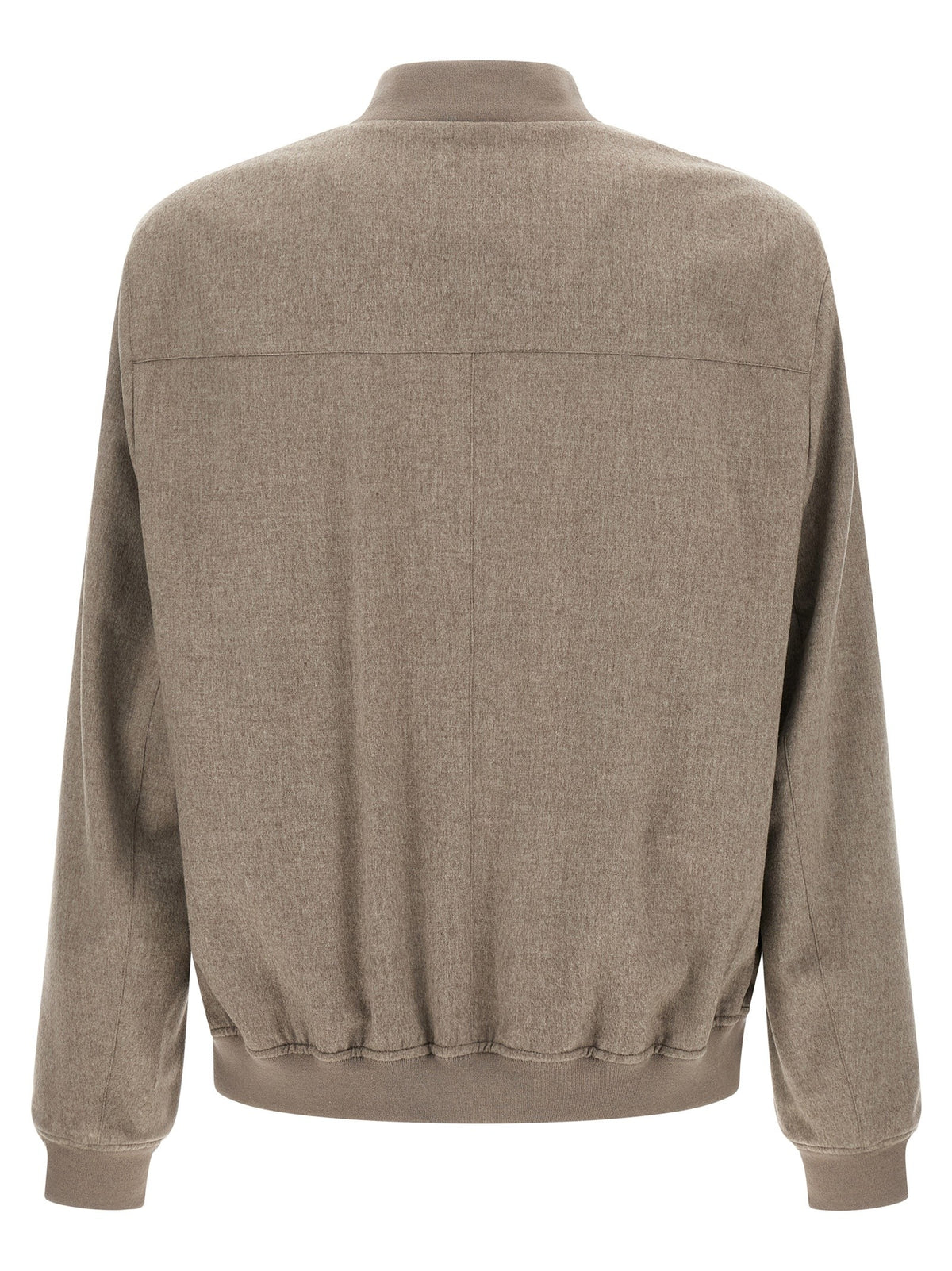 Brunello Cucinelli Light Flannel Bomber Jacket Grey, view 2