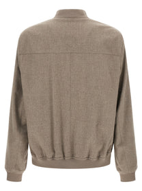Brunello Cucinelli Light Flannel Bomber Jacket Grey, view 2