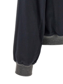 Brunello Cucinelli Light Flannel Bomber Jacket Blue