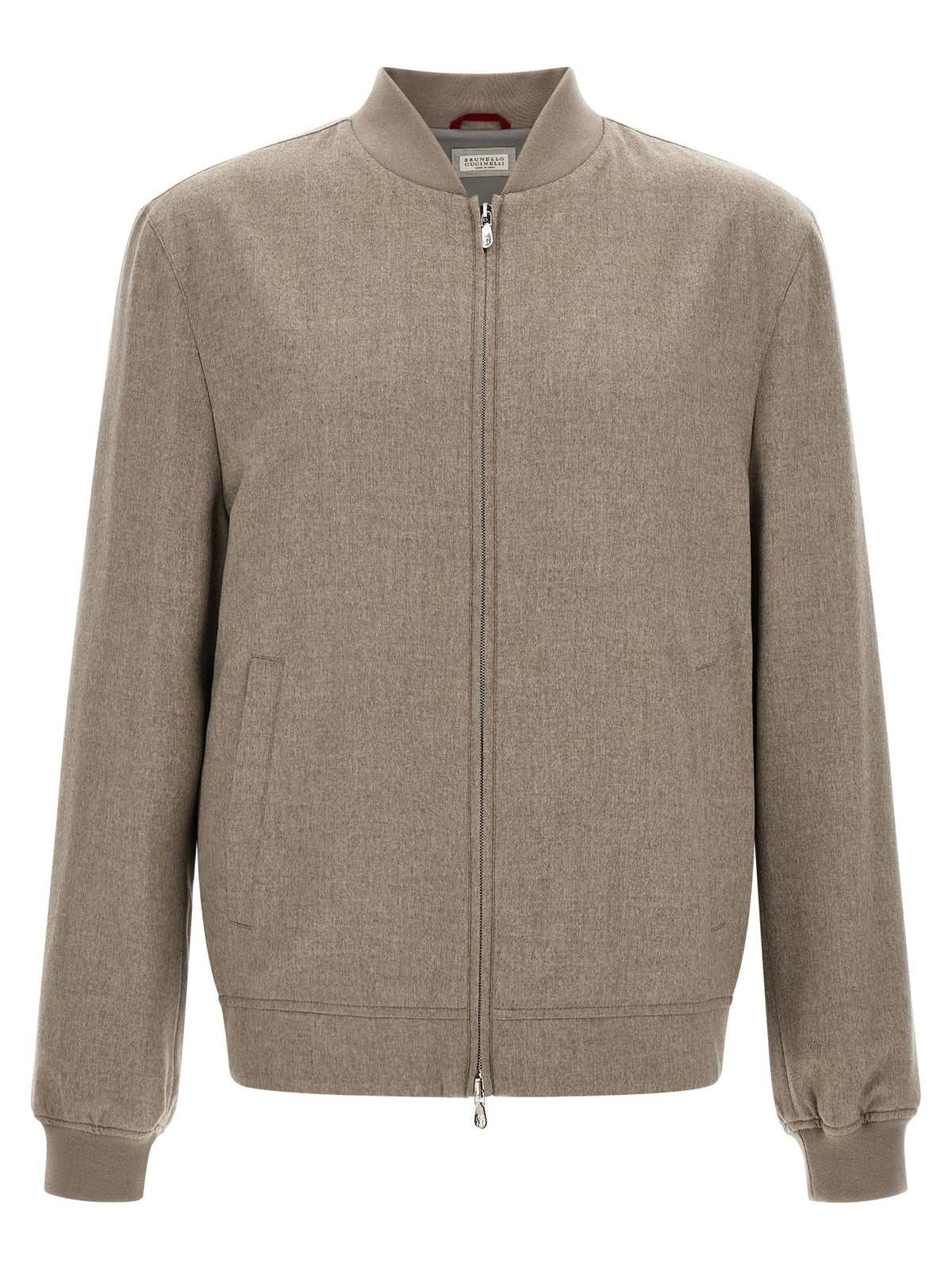 Brunello Cucinelli Light Flannel Bomber Jacket Grey