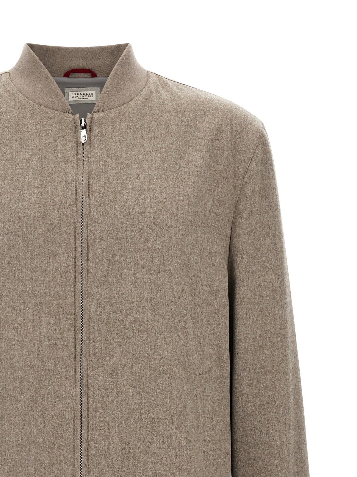 Brunello Cucinelli Light Flannel Bomber Jacket Grey, view 3