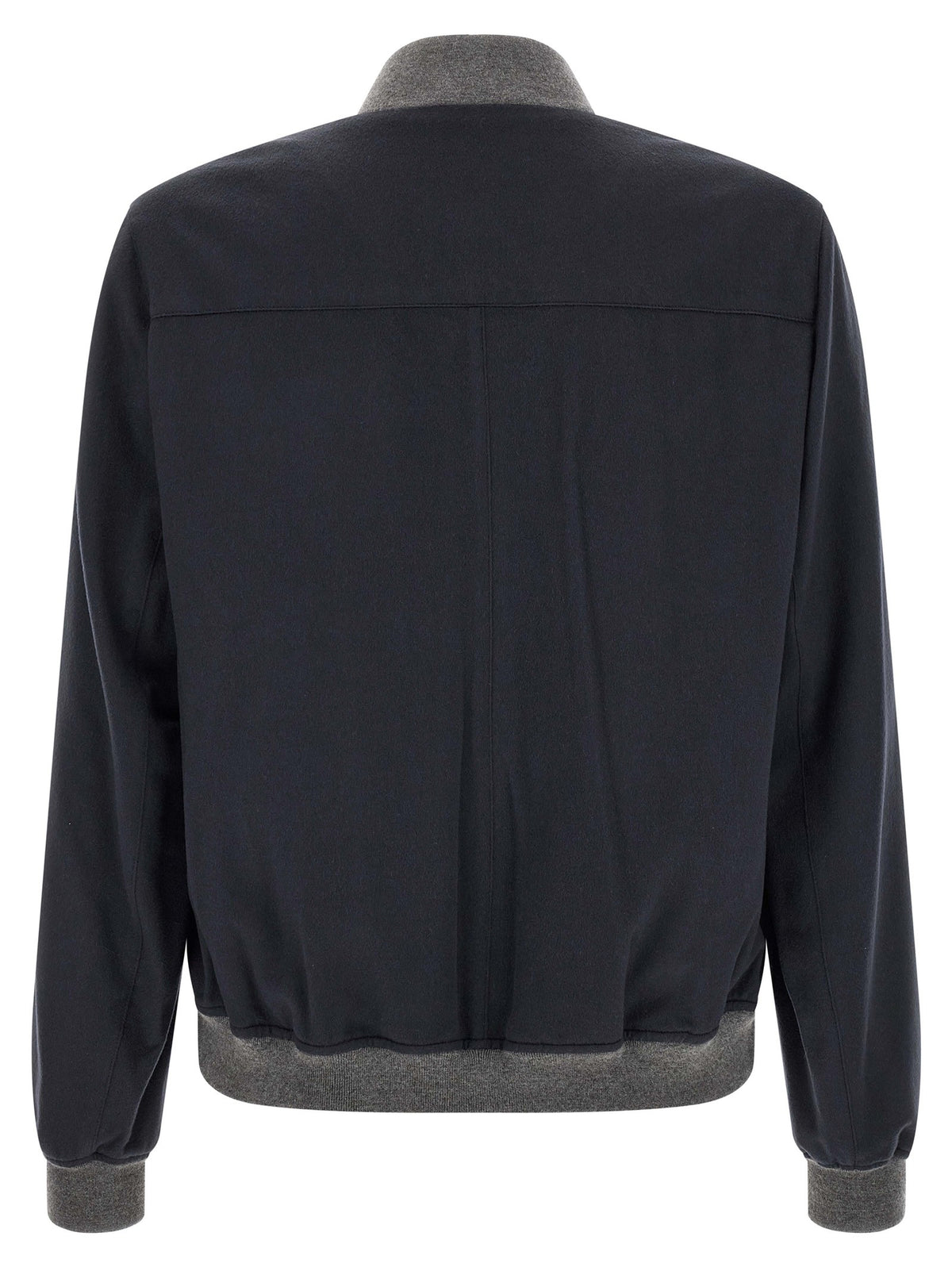 Brunello Cucinelli Light Flannel Bomber Jacket Blue