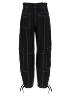 Ganni Light Slub Pocket Pants Black, view 2