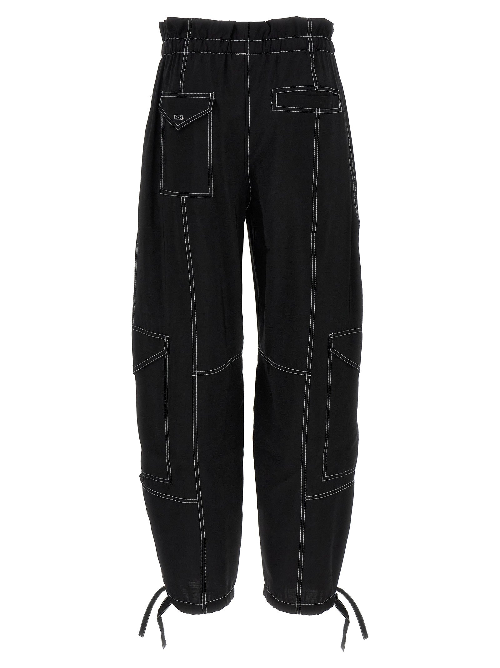 Ganni Light Slub Pocket Pants Black