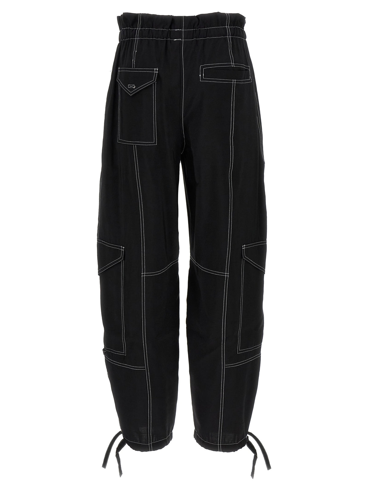 Ganni Light Slub Pocket Pants Black, view 2