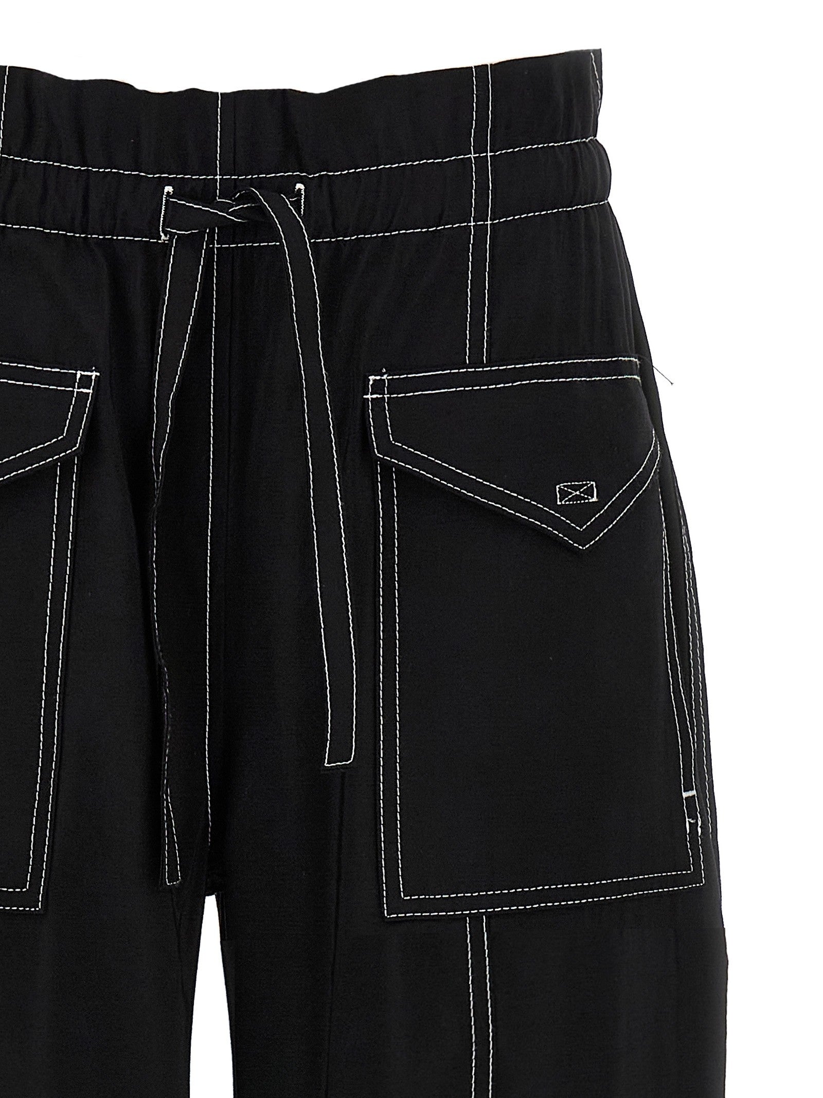 Ganni Light Slub Pocket Pants Black