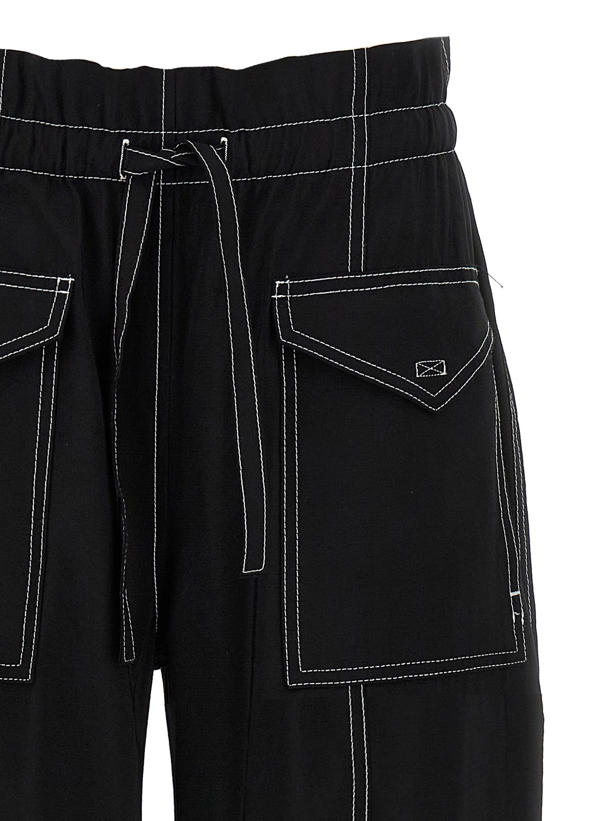 Ganni Light Slub Pocket Pants Black, view 3