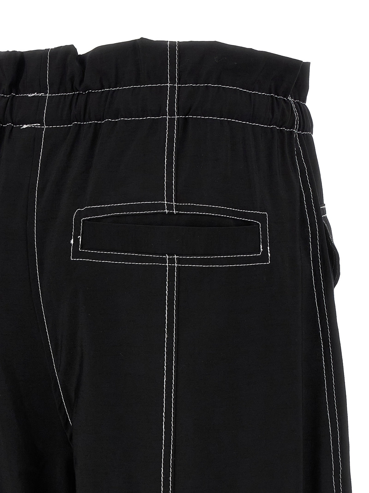 Ganni Light Slub Pocket Pants Black, view 4