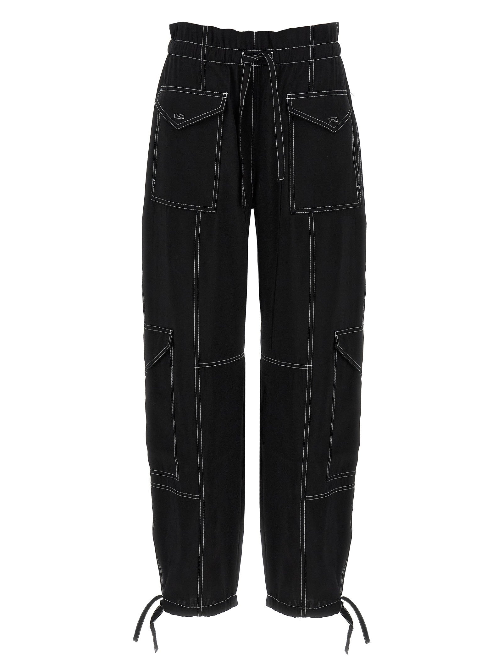 Ganni Light Slub Pocket Pants Black