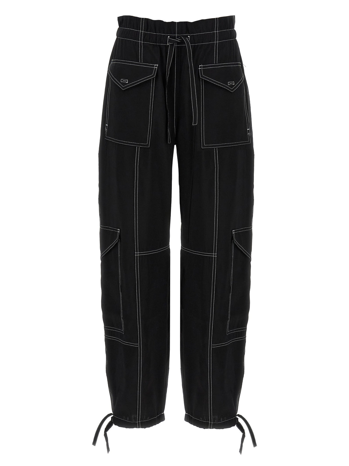 Ganni Light Slub Pocket Pants Black