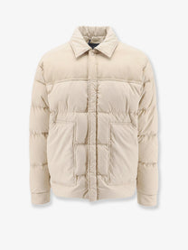 Laminar Men's Light Water Repellent Cotton and Nylon Down Jacket Beige