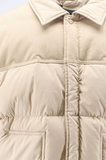 Laminar Men's Light Water Repellent Cotton and Nylon Down Jacket Beige