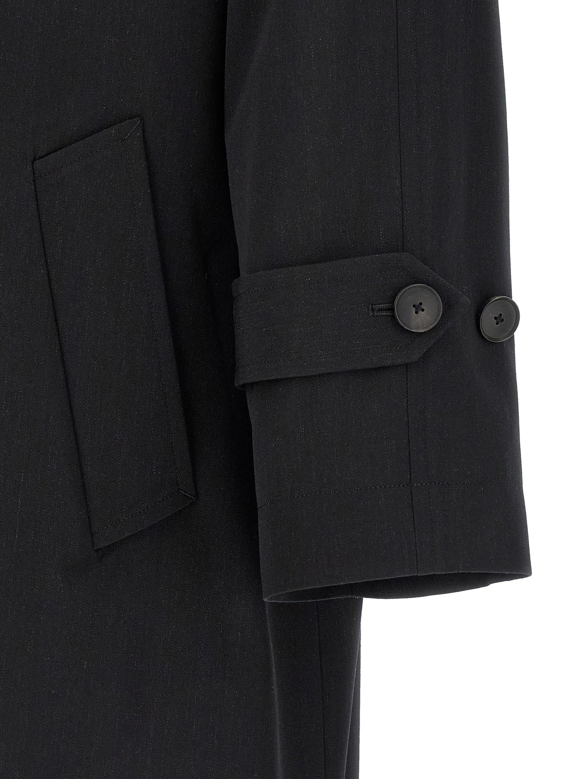 AURALEE Light Wool Gabardine Trench Coat Black, view 4