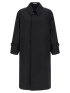 AURALEE Light Wool Gabardine Trench Coat Black