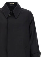 AURALEE Light Wool Gabardine Trench Coat Black, view 3