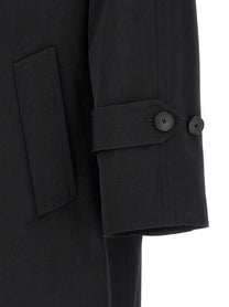 AURALEE Light Wool Gabardine Trench Coat Black