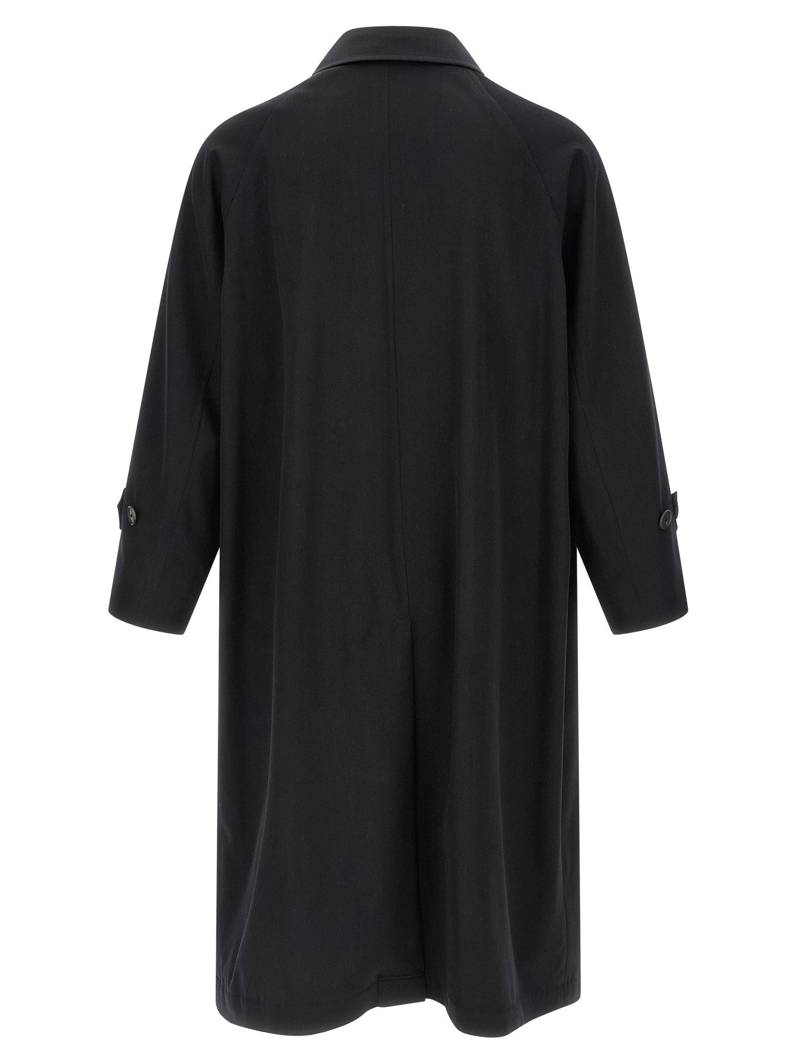AURALEE Light Wool Gabardine Trench Coat Black