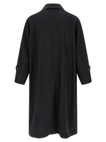 AURALEE Light Wool Gabardine Trench Coat Black