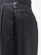 Tom Ford Women's Light Wool Tuxedo Trousers Black, view 3