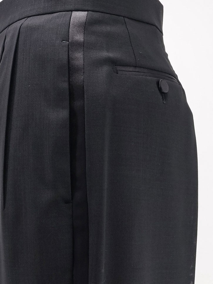 Tom Ford Women's Light Wool Tuxedo Trousers Black