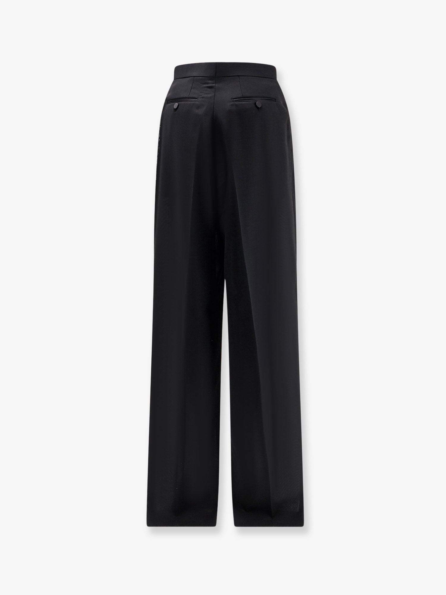 Tom Ford Women's Light Wool Tuxedo Trousers Black