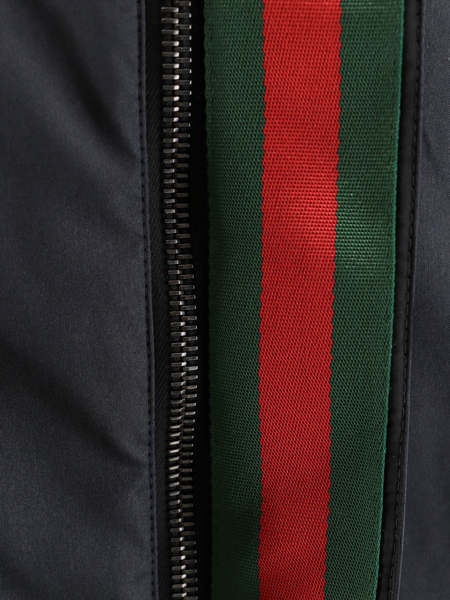 Gucci Men's Lightweight and Compact Nylon Jacket Black