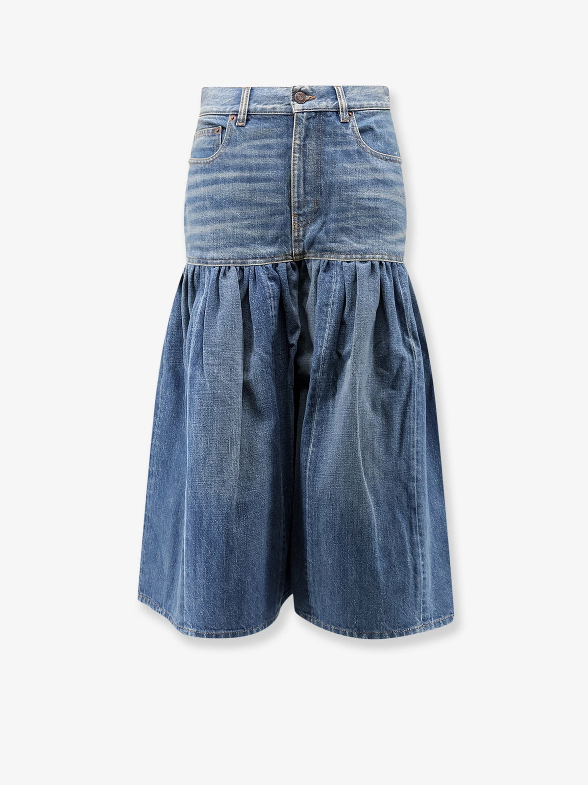 Chloé Women's Lightweight Cotton Denim Fabric Skirt Trousers Grey
