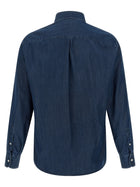 Brunello Cucinelli Lightweight Denim Shirt Blue, view 2