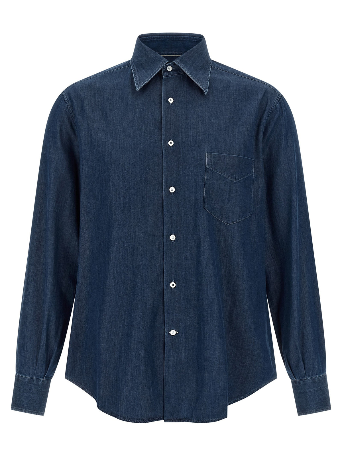 Brunello Cucinelli Lightweight Denim Shirt Blue