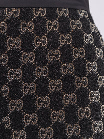 Gucci Women's Lightweight Lamé Wool Tweed Shorts Black