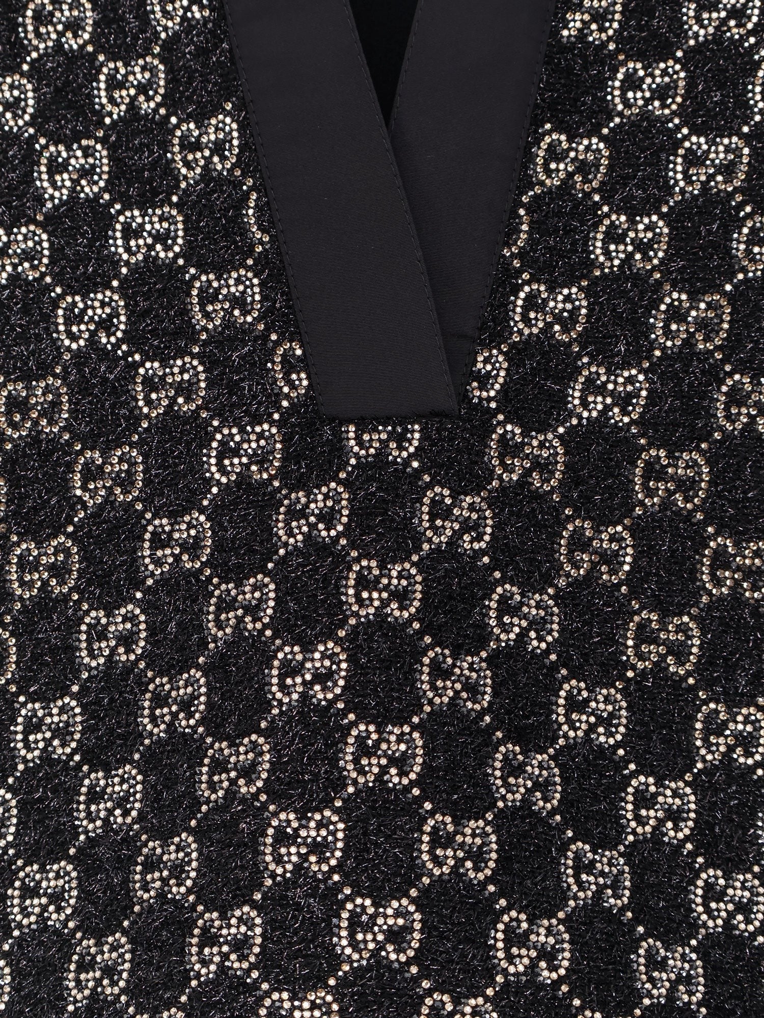 Gucci Women's Lightweight Lamé Wool Tweed Top Black