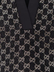 Gucci Women's Lightweight Lamé Wool Tweed Top Black