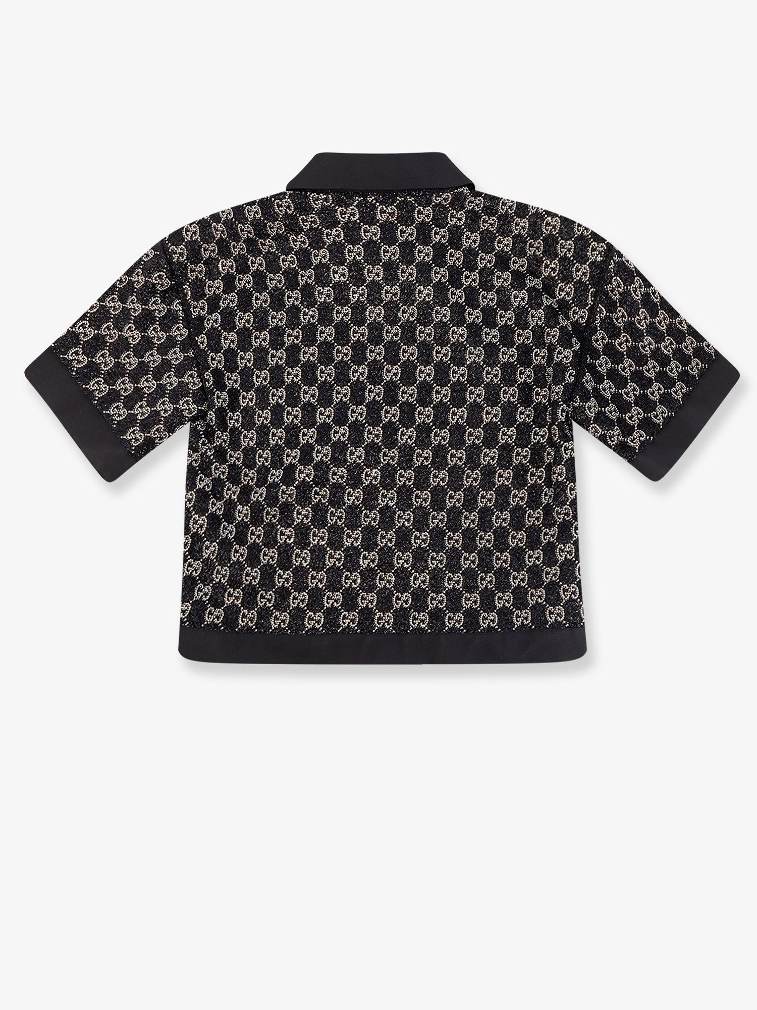 Gucci Women's Lightweight Lamé Wool Tweed Top Black