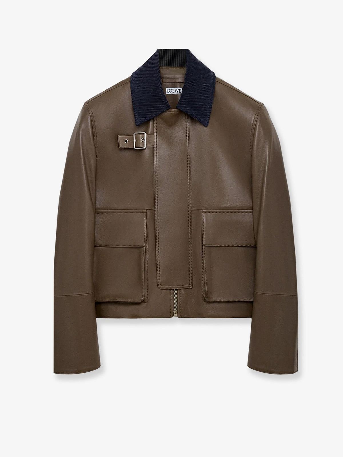 Loewe Women's Lightweight Nappa Leather Short Jacket Green