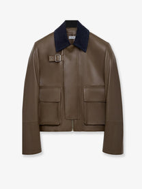 Loewe Women's Lightweight Nappa Leather Short Jacket Green