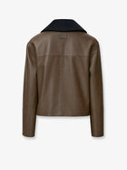 Loewe Women's Lightweight Nappa Leather Short Jacket Green, view 2