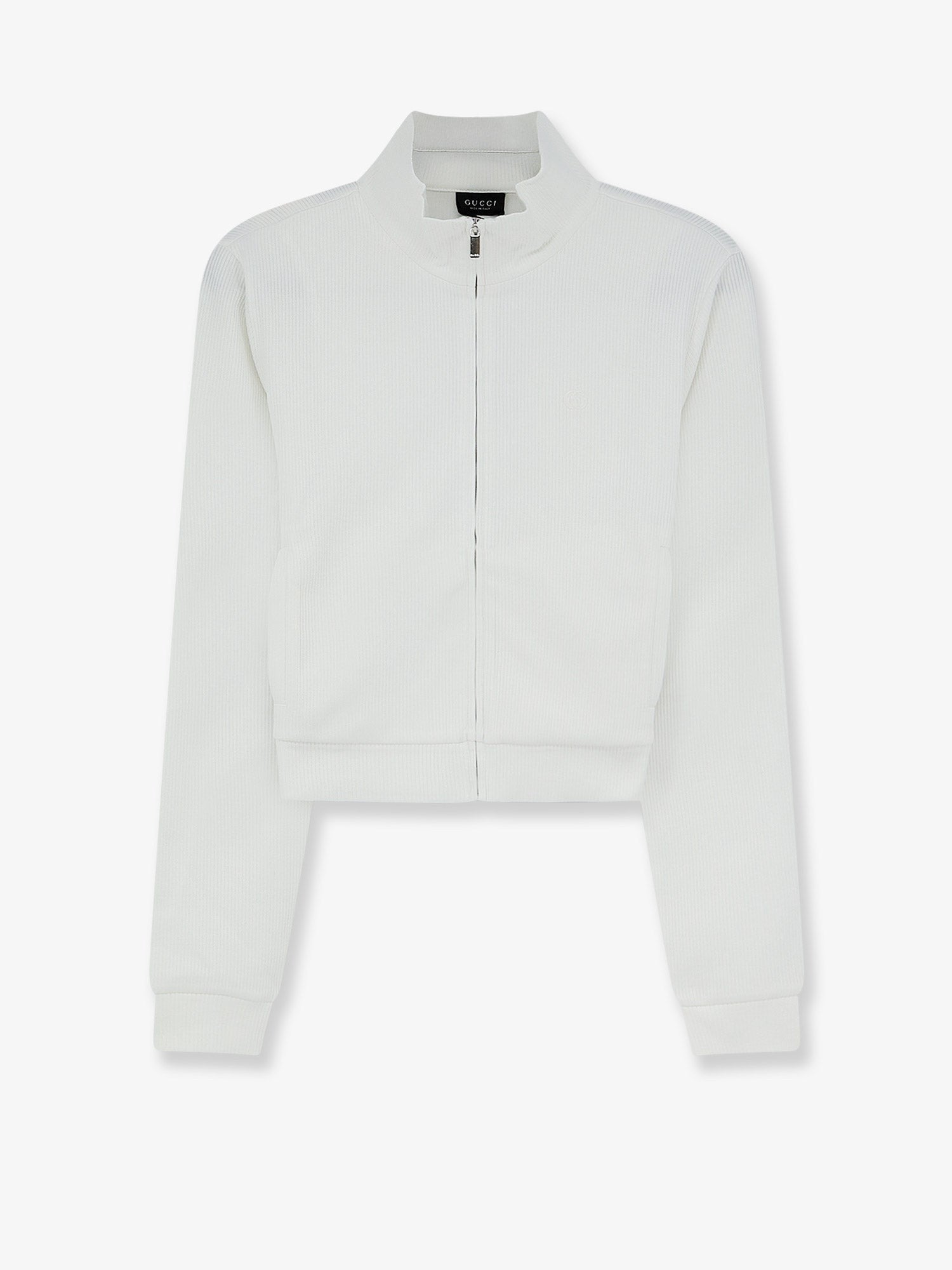 Gucci Women's Lightweight Ribbed Cotton Jersey Sweatshirt White