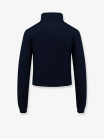 Gucci Women's Lightweight Ribbed Cotton Jersey Sweatshirt Blue