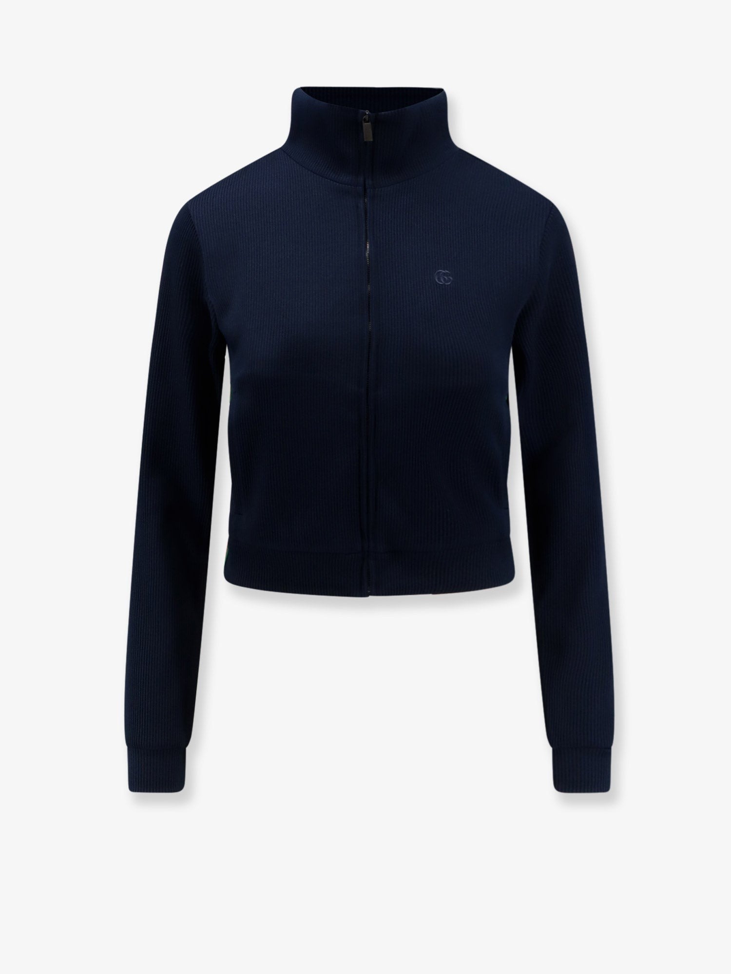 Gucci Women's Lightweight Ribbed Cotton Jersey Sweatshirt Blue