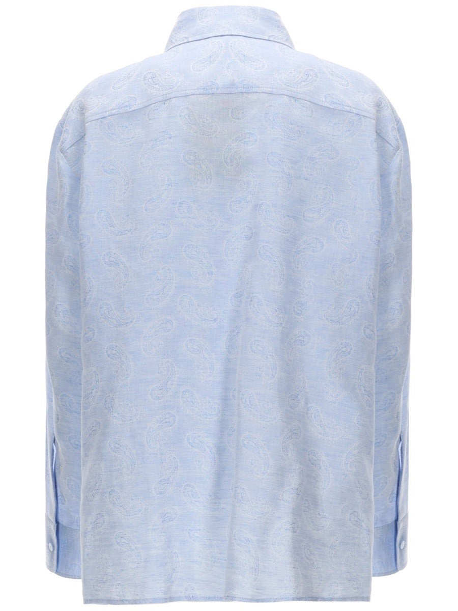 Etro Women's Linen and Cotton Shirt Blue
