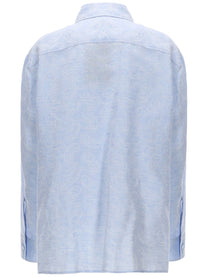 Etro Women's Linen and Cotton Shirt Blue